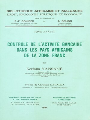 cover image of Contrôle de l'activité bancaire dans les pays africains de la zone franc